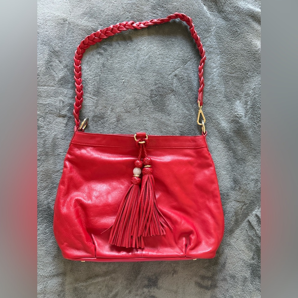 Shanghai Tang Vibrant Red Shoulder Bag
